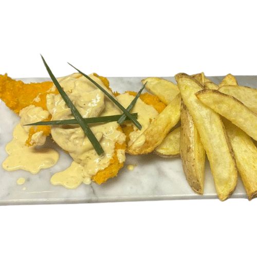 Filet de merluza c/papas rústicas