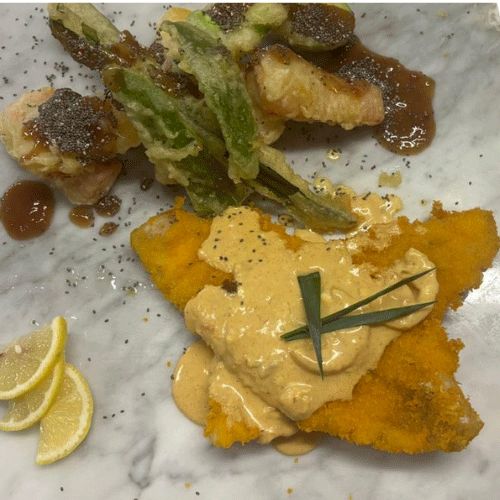 Filet de merluza c/verduras tempura