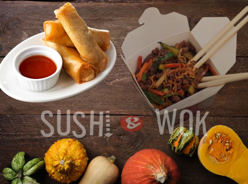 Wok + 4 Arrolladitos